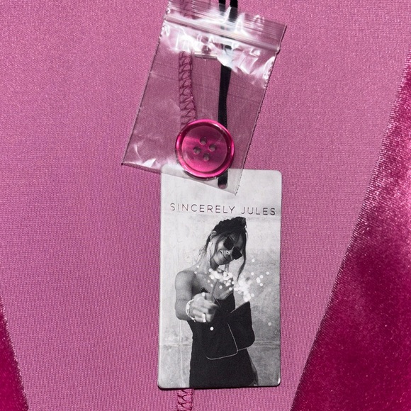 Zara Magenta Velvet Blazer - Picture 4 of 4